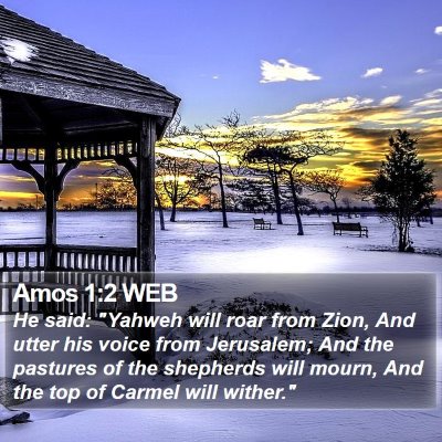Amos 1:2 WEB Bible Verse Image