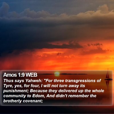 Amos 1:9 WEB Bible Verse Image