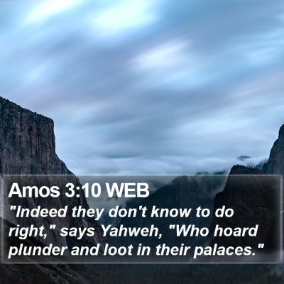 Amos 3:10 WEB Bible Verse Image