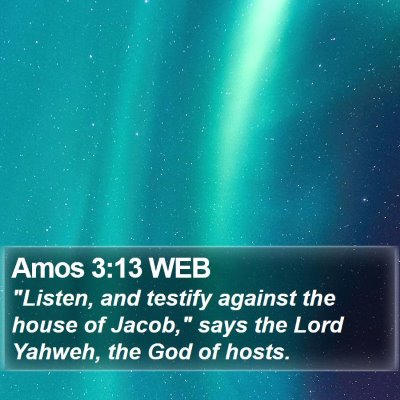 Amos 3:13 WEB Bible Verse Image