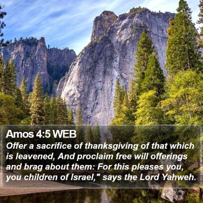 Amos 4:5 WEB Bible Verse Image