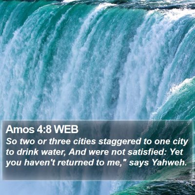 Amos 4:8 WEB Bible Verse Image