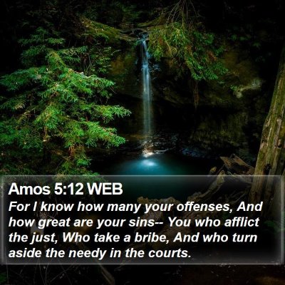 Amos 5:12 WEB Bible Verse Image