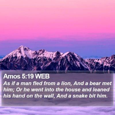 Amos 5:19 WEB Bible Verse Image