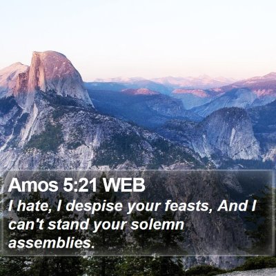 Amos 5:21 WEB Bible Verse Image