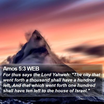 Amos 5:3 WEB Bible Verse Image