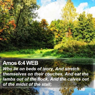 Amos 6:4 WEB Bible Verse Image