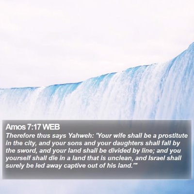 Amos 7:17 WEB Bible Verse Image