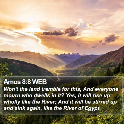 Amos 8:8 WEB Bible Verse Image