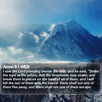 Amos 9:1 WEB Bible Verse Image