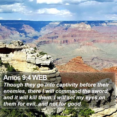 Amos 9:4 WEB Bible Verse Image