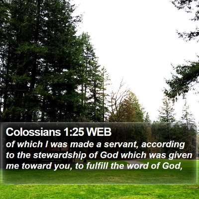 Colossians 1:25 WEB Bible Verse Image