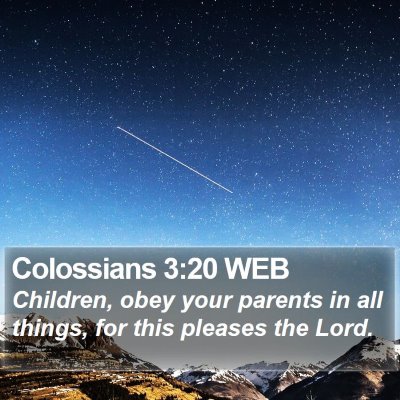 Colossians 3:20 WEB Bible Verse Image