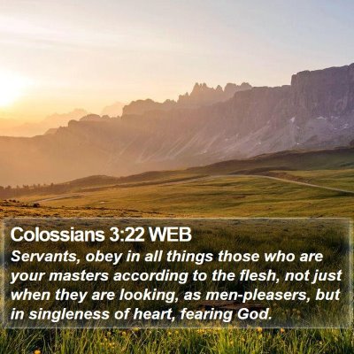 Colossians 3:22 WEB Bible Verse Image