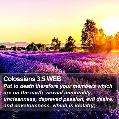 Colossians 3:5 WEB Bible Verse Image