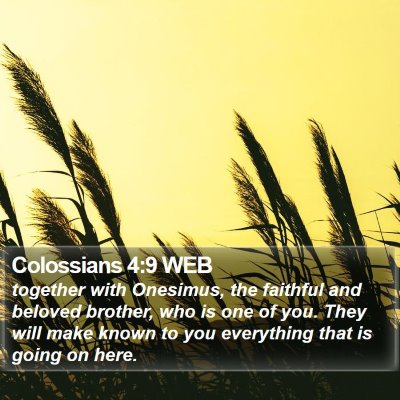 Colossians 4:9 WEB Bible Verse Image