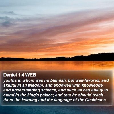Daniel 1:4 WEB Bible Verse Image