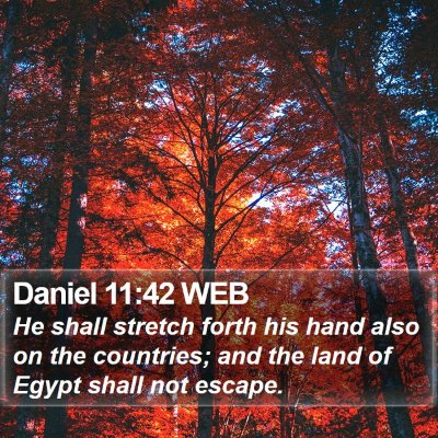 Daniel 11:42 WEB Bible Verse Image