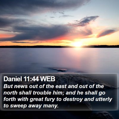 Daniel 11:44 WEB Bible Verse Image
