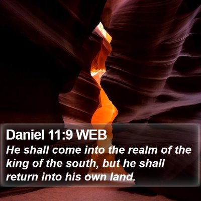 Daniel 11:9 WEB Bible Verse Image