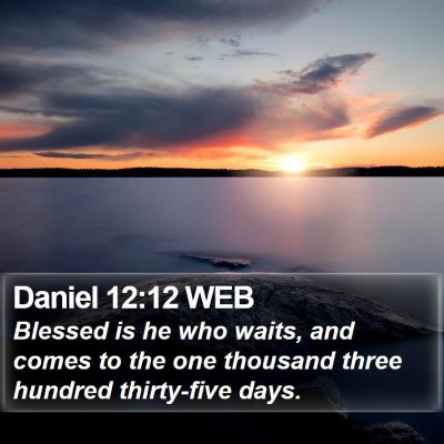 Daniel 12:12 WEB Bible Verse Image