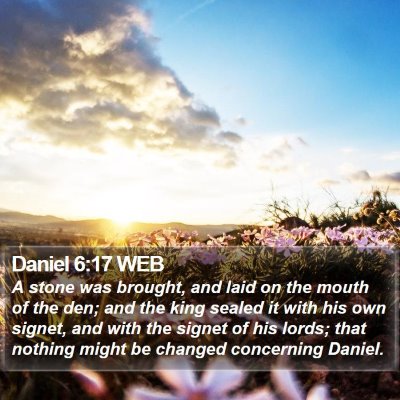 Daniel 6:17 WEB Bible Verse Image