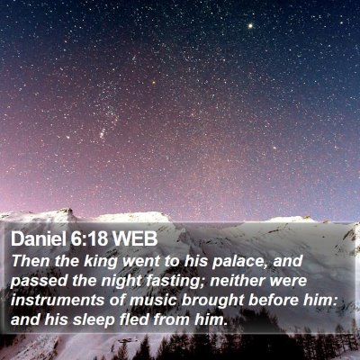 Daniel 6:18 WEB Bible Verse Image