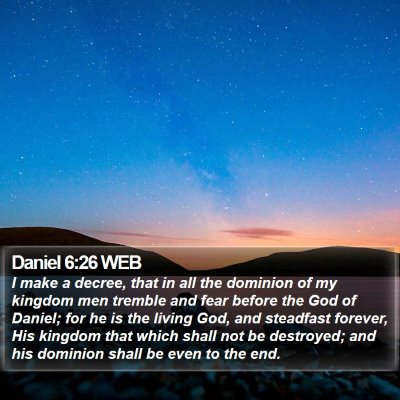 Daniel 6:26 WEB Bible Verse Image