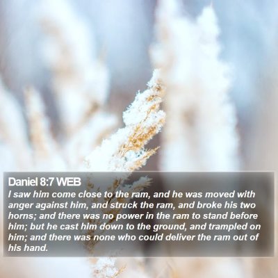 Daniel 8:7 WEB Bible Verse Image