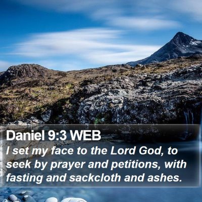 Daniel 9:3 WEB Bible Verse Image