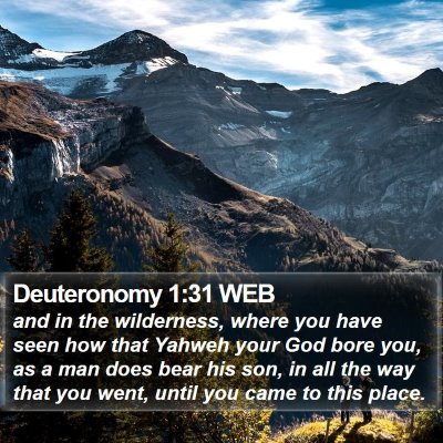 Deuteronomy 1:31 WEB Bible Verse Image