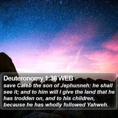 Deuteronomy 1:36 WEB Bible Verse Image