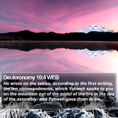 Deuteronomy 10:4 WEB Bible Verse Image