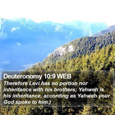 Deuteronomy 10:9 WEB Bible Verse Image