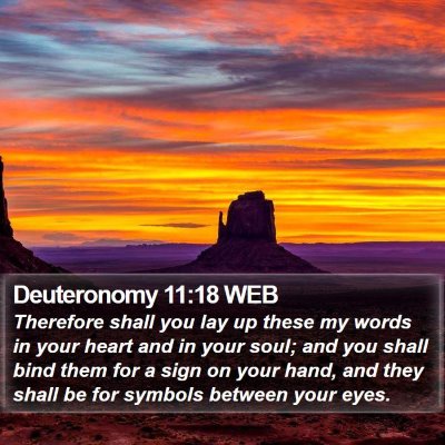 Deuteronomy 11:18 WEB Bible Verse Image