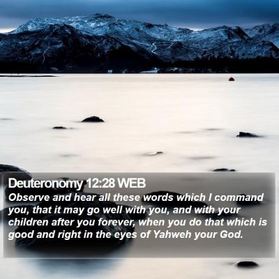 Deuteronomy 12:28 WEB Bible Verse Image