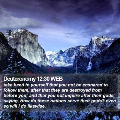 Deuteronomy 12:30 WEB Bible Verse Image