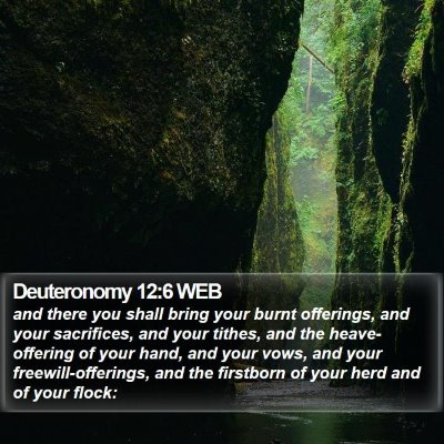 Deuteronomy 12:6 WEB Bible Verse Image