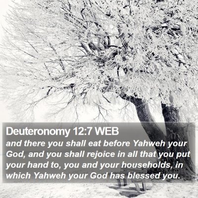 Deuteronomy 12:7 WEB Bible Verse Image