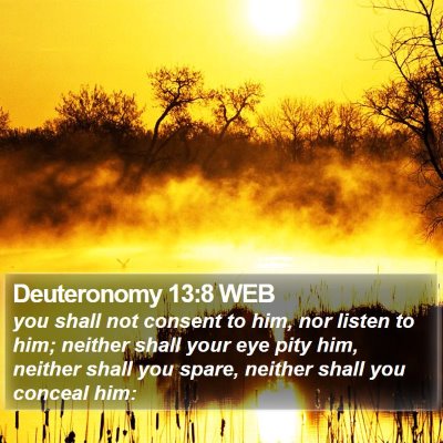 Deuteronomy 13:8 WEB Bible Verse Image