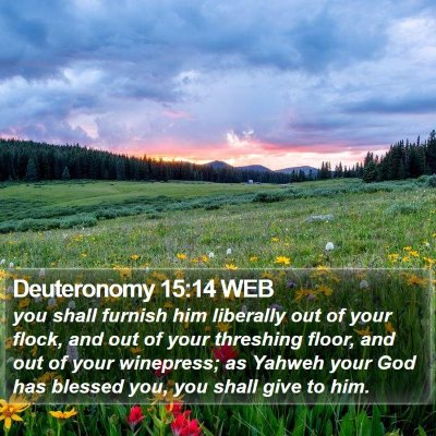 Deuteronomy 15:14 WEB Bible Verse Image