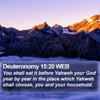 Deuteronomy 15:20 WEB Bible Verse Image