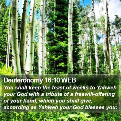 Deuteronomy 16:10 WEB Bible Verse Image