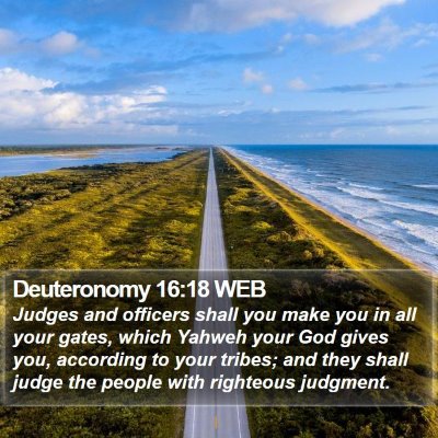 Deuteronomy 16:18 WEB Bible Verse Image