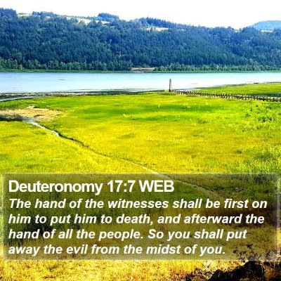Deuteronomy 17:7 WEB Bible Verse Image