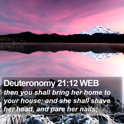 Deuteronomy 21:12 WEB Bible Verse Image