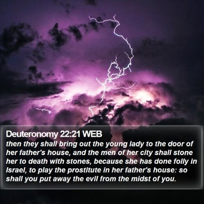 Deuteronomy 22:21 WEB Bible Verse Image