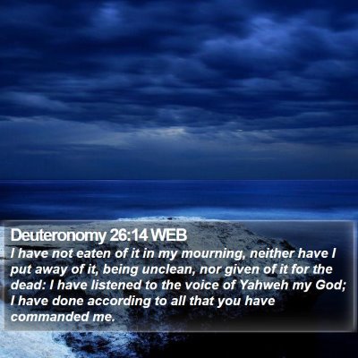 Deuteronomy 26:14 WEB Bible Verse Image