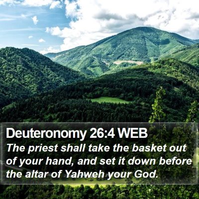 Deuteronomy 26:4 WEB Bible Verse Image