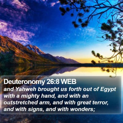Deuteronomy 26:8 WEB Bible Verse Image